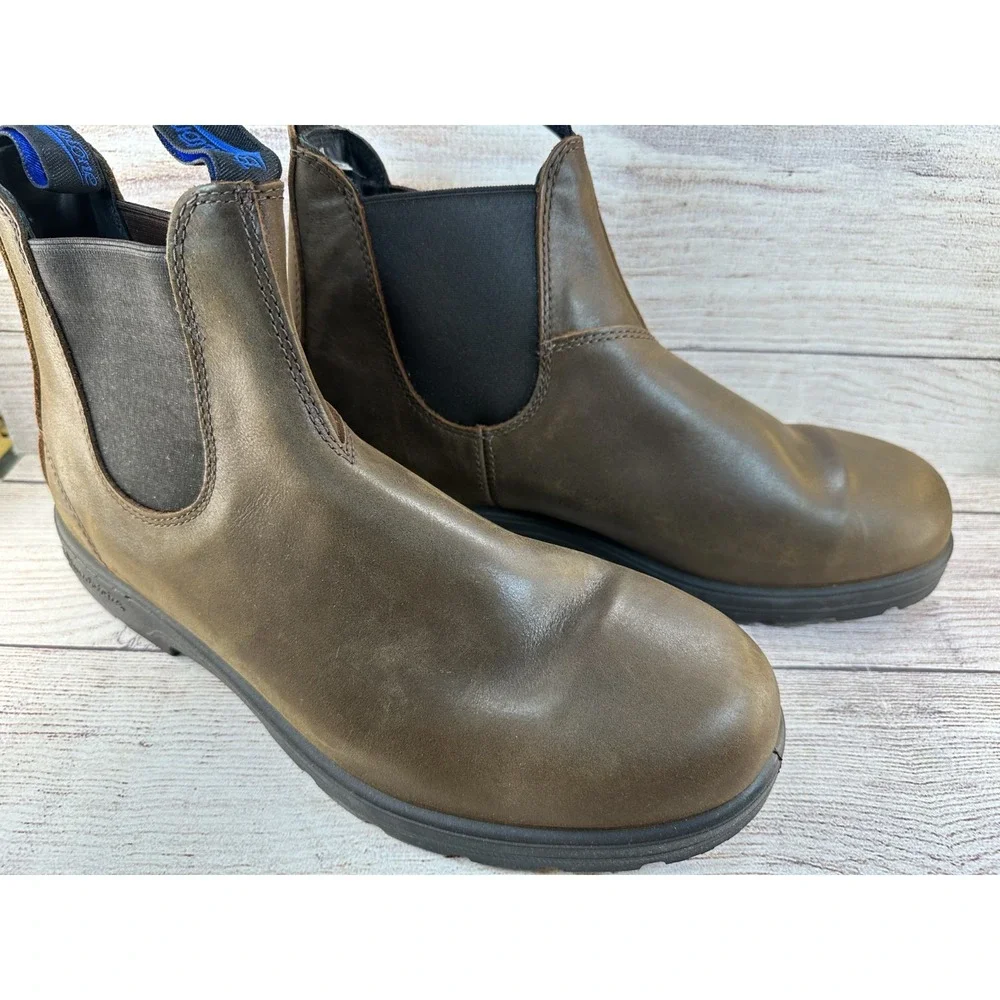 Blundstone Men's Antique Brown Leather Chelsea Boots Size US 13 AU 12